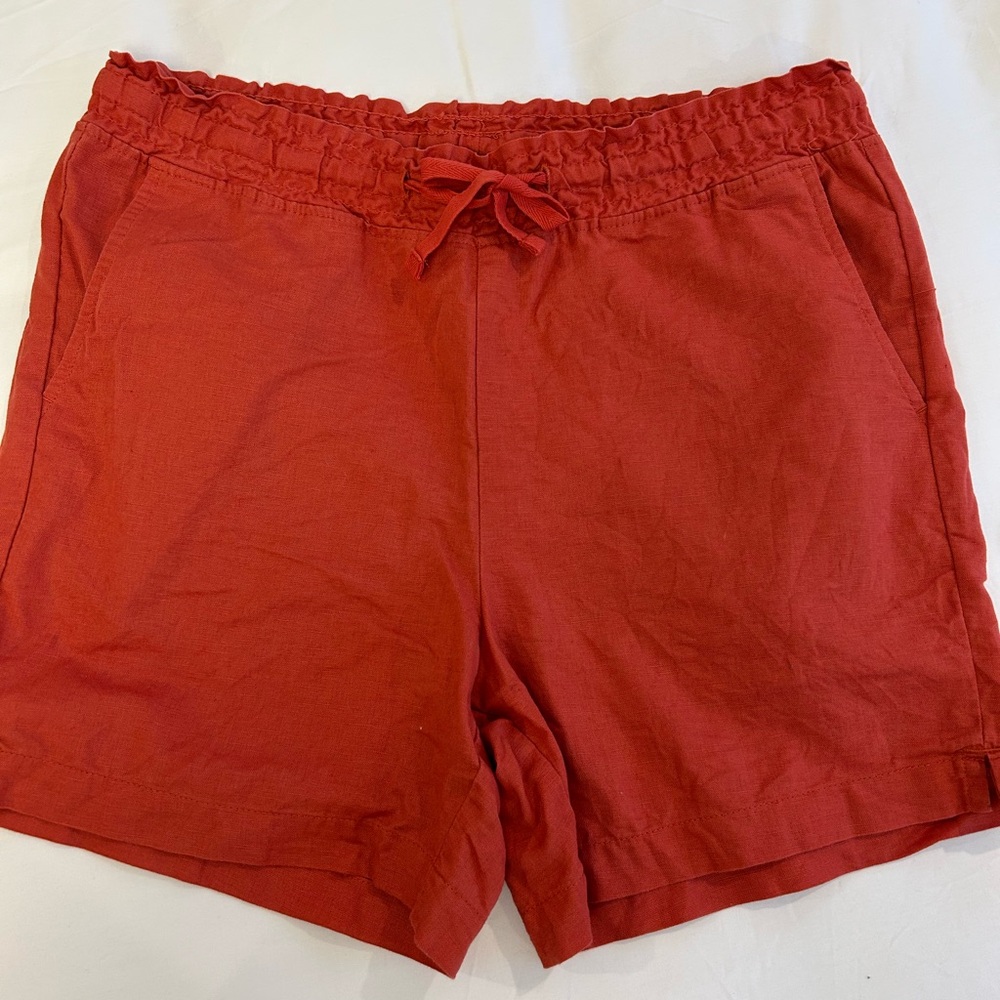 Jachs Women's Red High-Waist Drawstring Casual Shorts